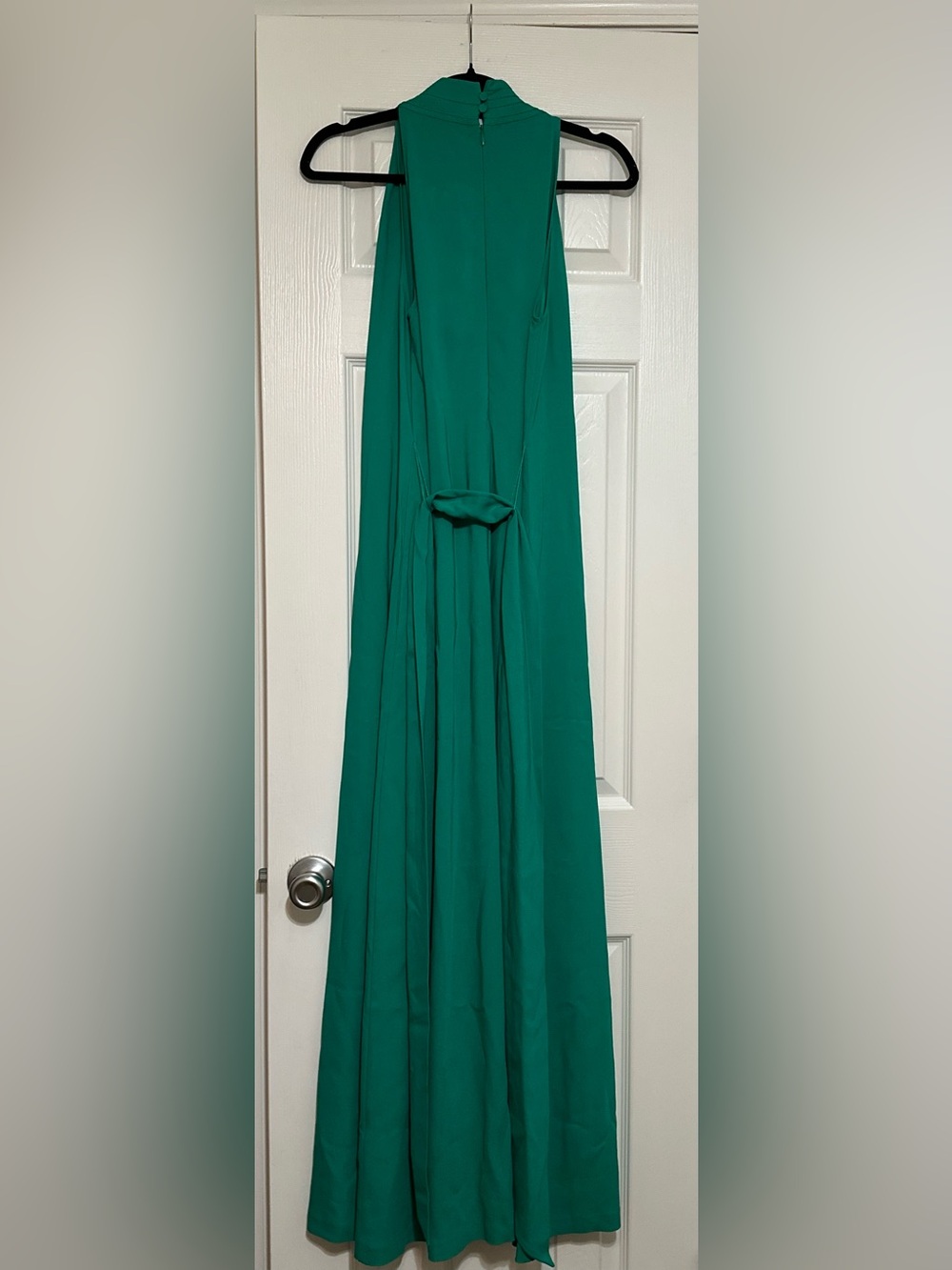 Banana Republic Emerald Green Sleeveless Stretch Crepe  Maxi Wrap Dress - Picture 9 of 13